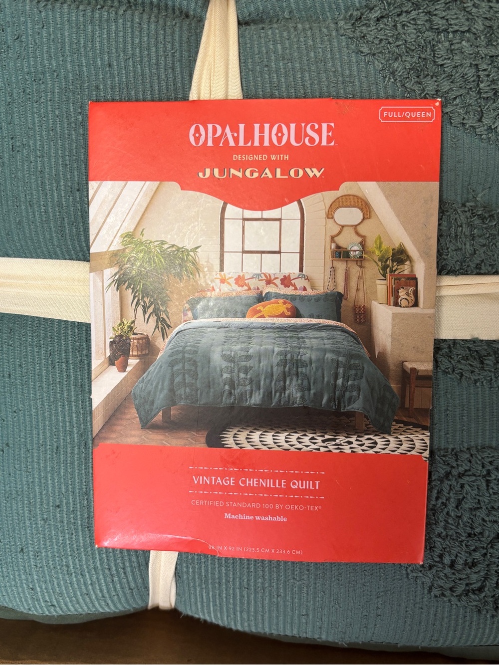 Opalhouse Jungalow Vintage Chenille Quilt Full/Queen Light Teal NWT